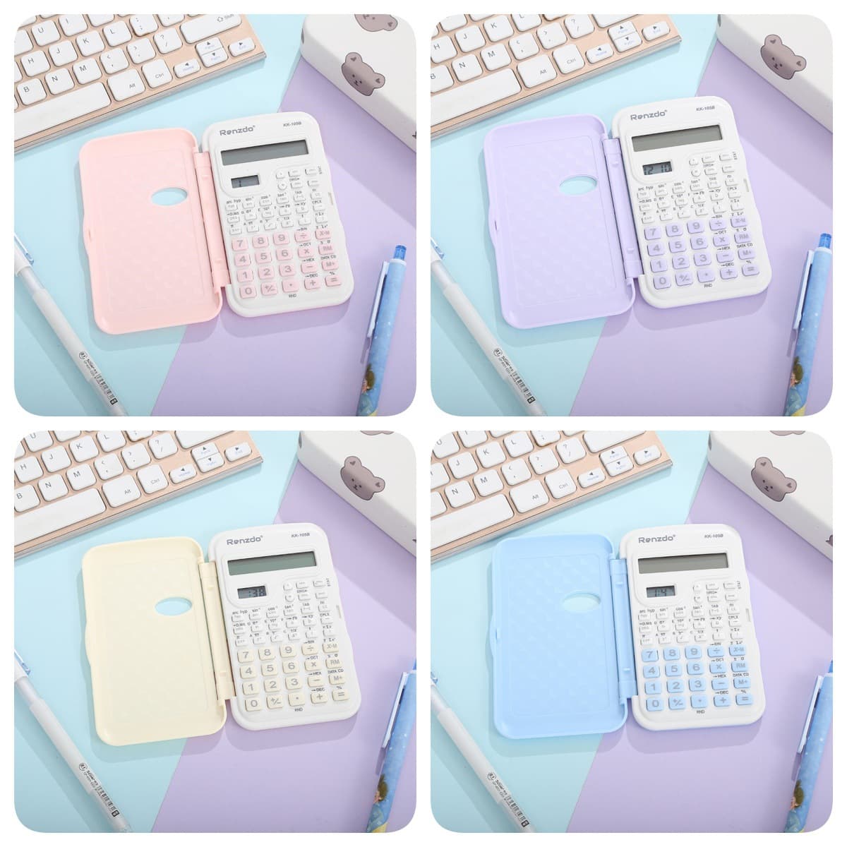 Small scientific calculator flip-top handheld mini portable computer silent student problem solving financial office supplies 9