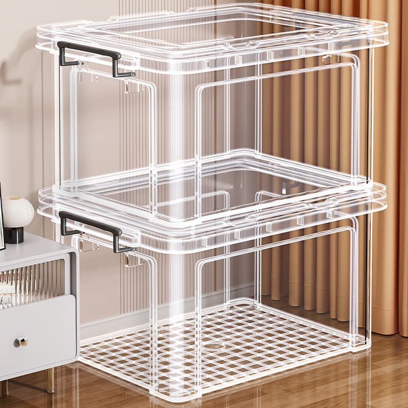 Transparent storage box household plastic storage box wardrobe clothing large capacity toys snacks organizing storage box 2