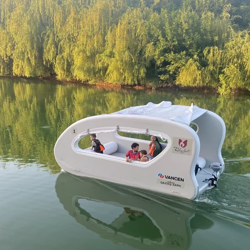 Scenic inflatable yacht portable water inflatable boat solar scenic boat electric light boat sea vacation boat 2