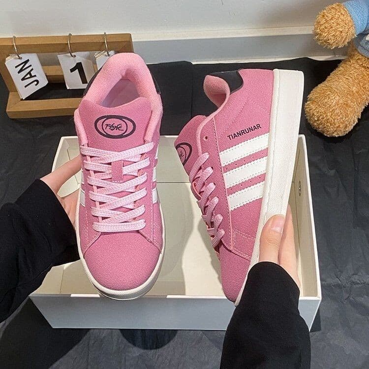 2025 New Pitaya Girl Pink Bread Shoes Student Shoes Casual Versatile Sneakers Breathable Trendy Sports Shoes 7