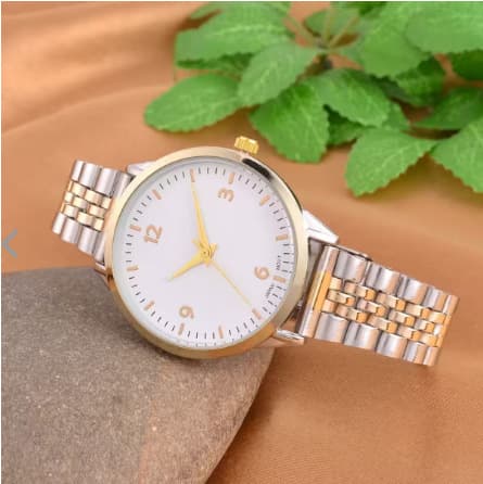 Customized women's watch waterproof quartz analog round easy-to-read business commute versatile steel band women's watch 3