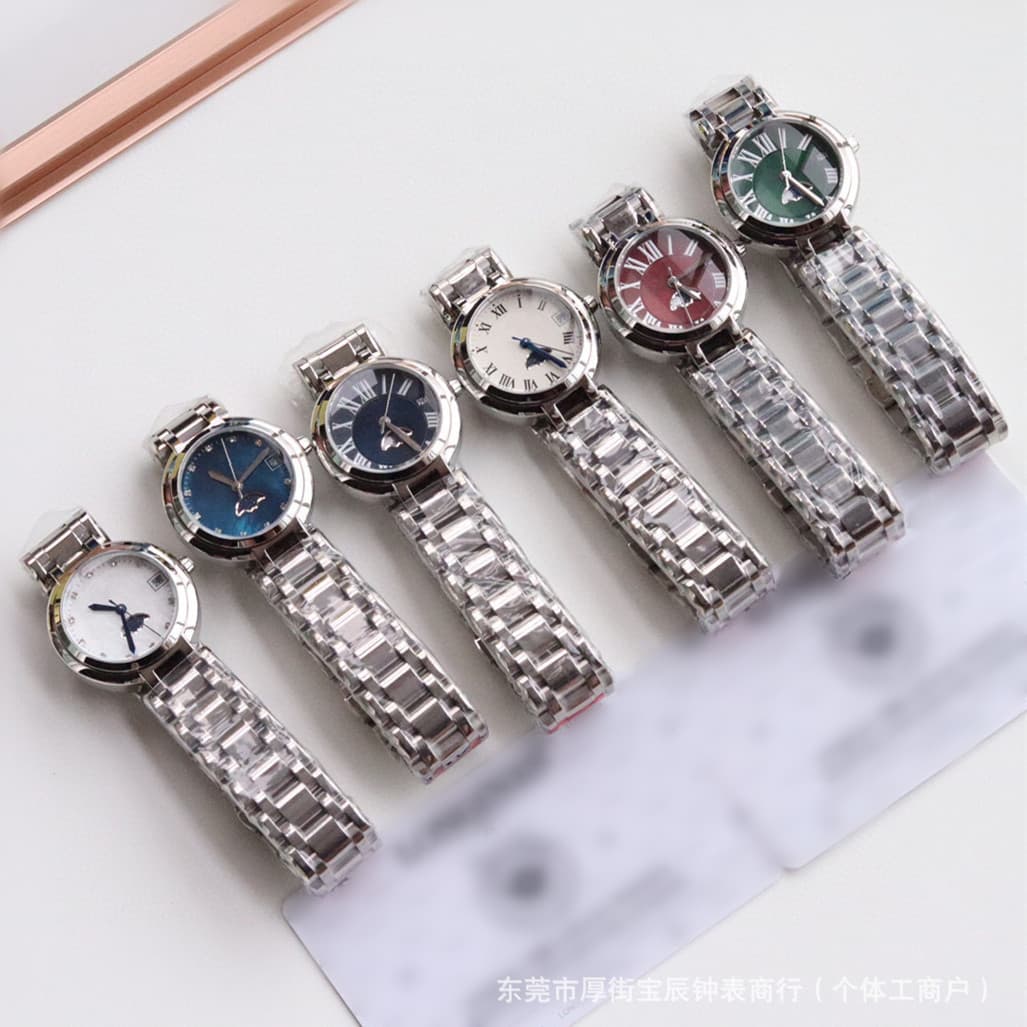 Watch for women, simple temperament, Korean style, high version, waterproof, heart and moon, niche, high-looking, moon phase and stars 30.5mm calendar 3