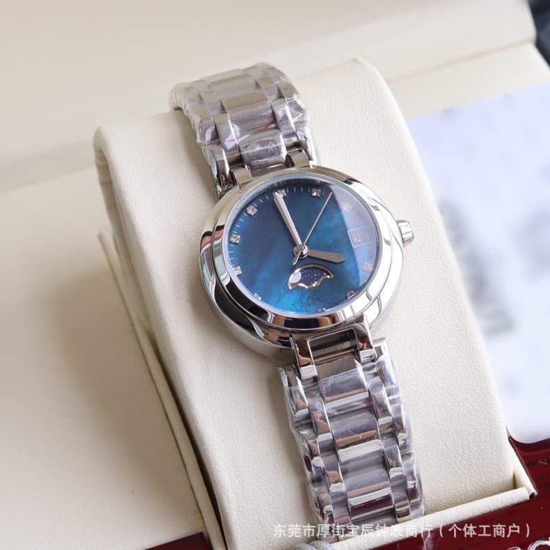 Watch for women, simple temperament, Korean style, high version, waterproof, heart and moon, niche, high-looking, moon phase and stars 30.5mm calendar 4