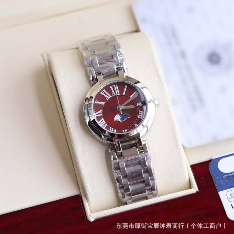 Watch for women, simple temperament, Korean style, high version, waterproof, heart and moon, niche, high-looking, moon phase and stars 30.5mm calendar 10