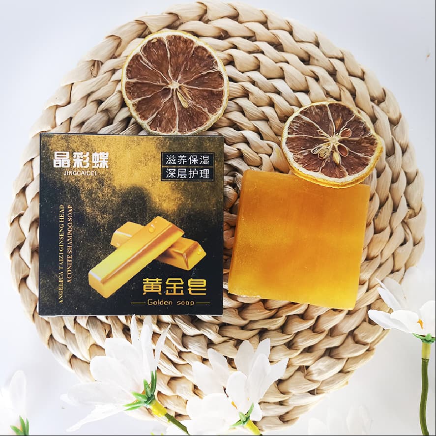 Spot wholesale gold soap gold powder beauty soap bar cleansing bath soap household handmade soap 8