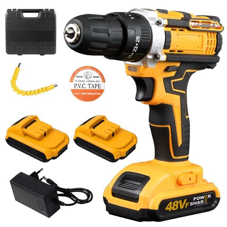 48V cordless electric drill cross-border rechargeable lithium electric drill three-function impact drill household electric screwdriver wholesale 4