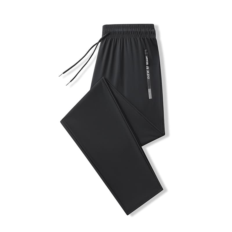 Ultra-thin pants, summer leg-tie men's ice silk pants, breathable casual pants, sports pants, quick-drying pants, men's stretch straight large size 10