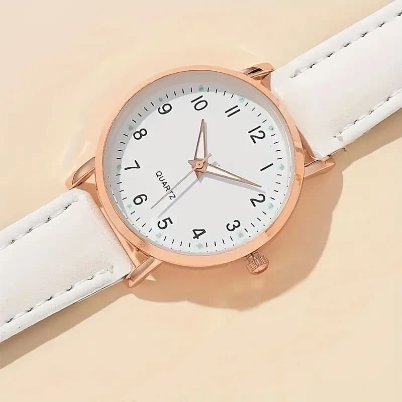 Female student fashion luminous pointer watch small fresh frosted leather casual watch simple digital quartz watch wholesale 4