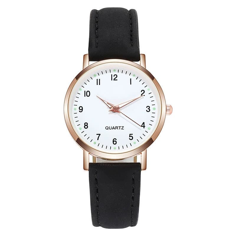Female student fashion luminous pointer watch small fresh frosted leather casual watch simple digital quartz watch wholesale 9