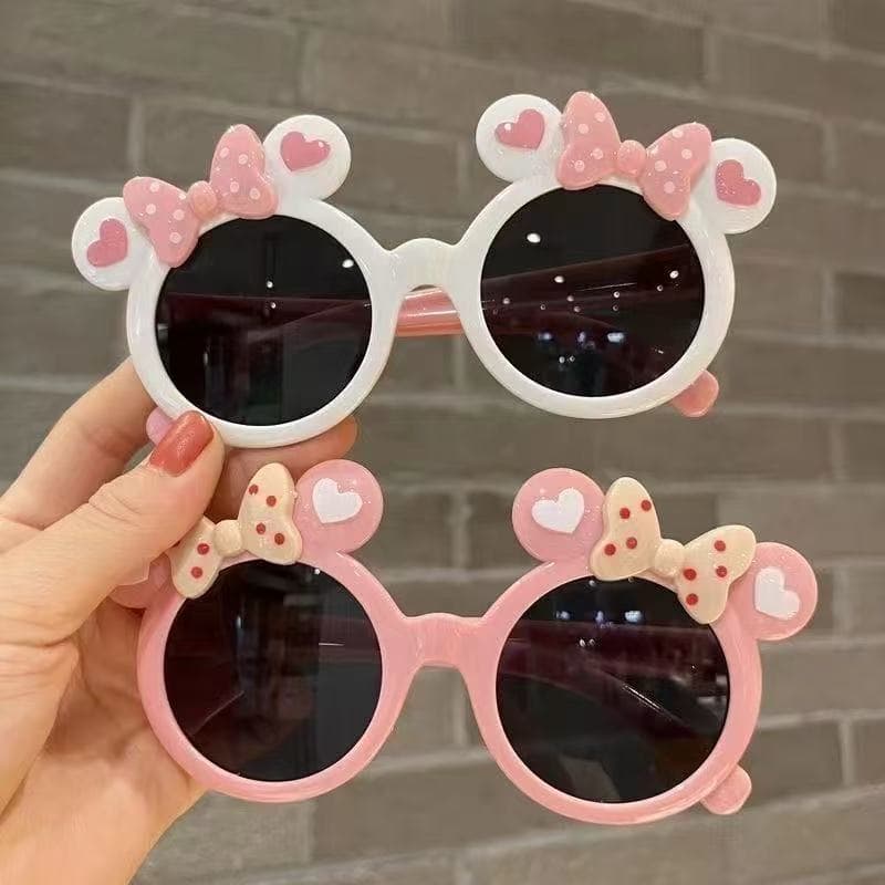 Cartoon Mickey Cute Baby Sunglasses with Bow Children's Fashion Personalized Sunglasses Trendy Sunshade Glasses for Boys and Girls
