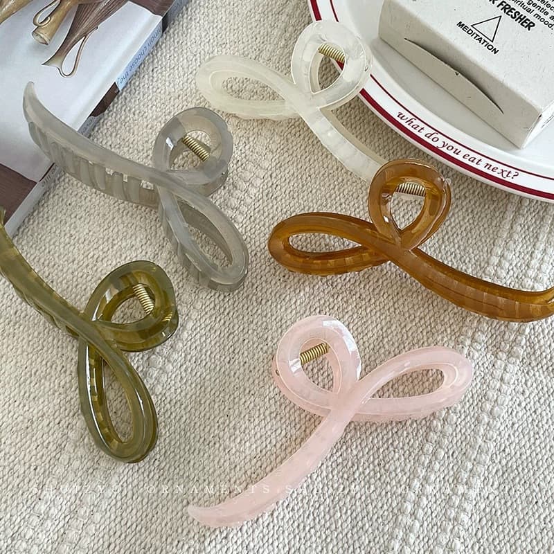 Simple and high-end versatile jelly clip women's back hair clip shark clip new temperament hair clip headwear 3