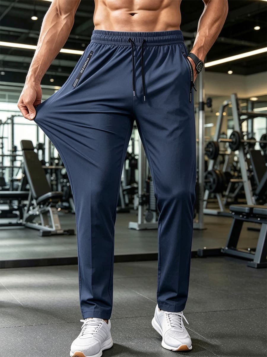 Men's summer nylon ice silk trousers men's thin breathable large size casual stretch trousers flat-footed quick-drying trousers 8