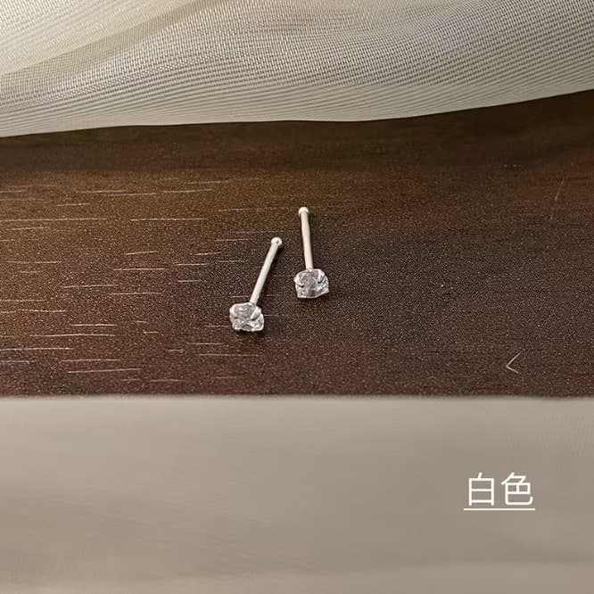 Mini 925-needle four-claw colored diamond, no need to pick out ear piercing ear sticks for sleeping, ins style ear bone exquisite earrings 7