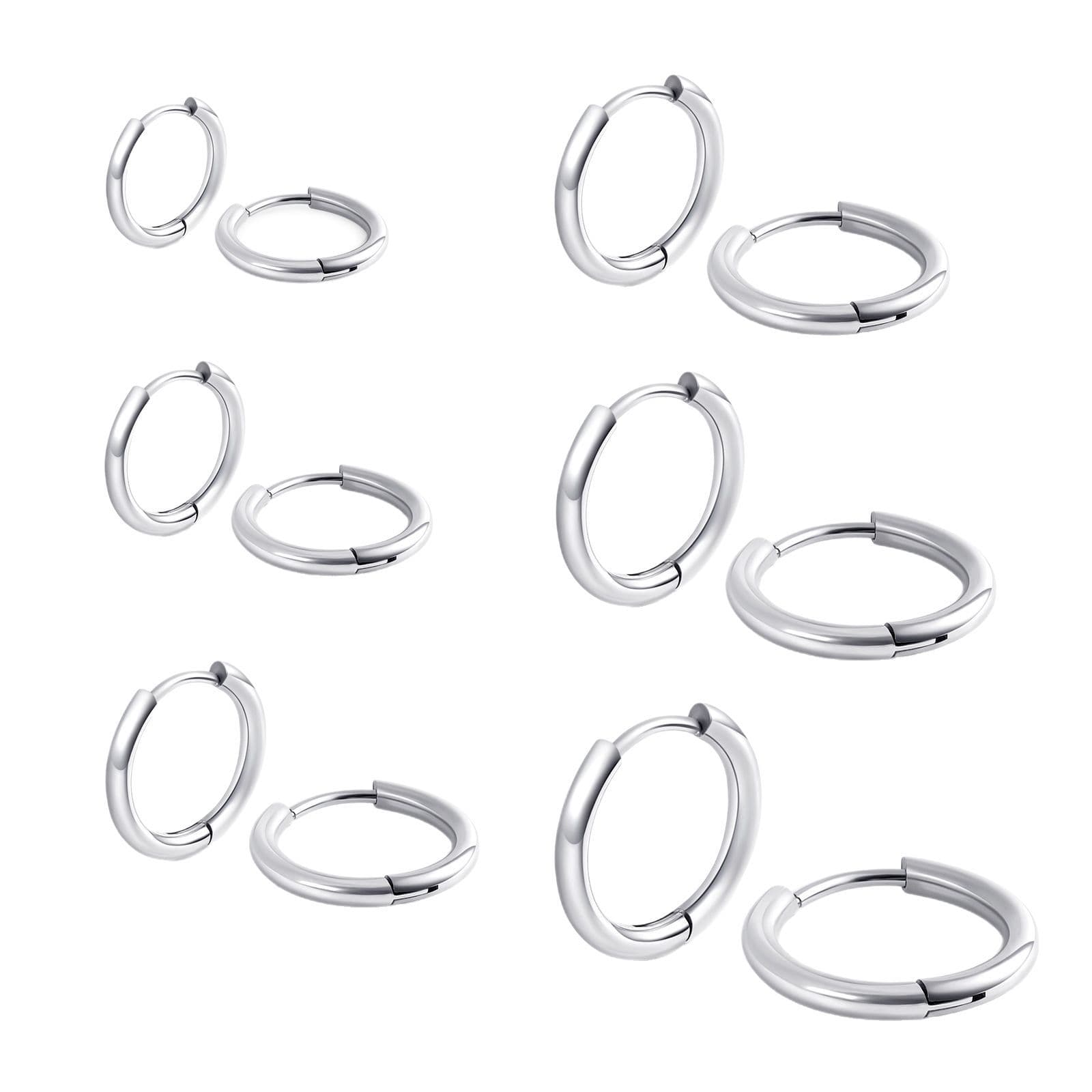 Bulk high-gloss ear piercing stainless steel titanium steel ring trendy men's and women's titanium steel earrings Korean style personality trendy people 6