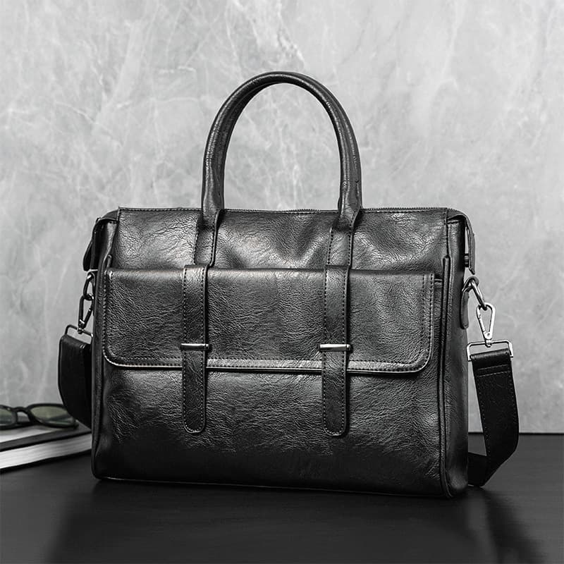 2025 New Business Casual Briefcase Simple Shoulder Crossbody Bag Casual Portable Trendy Men's Computer Bag 4