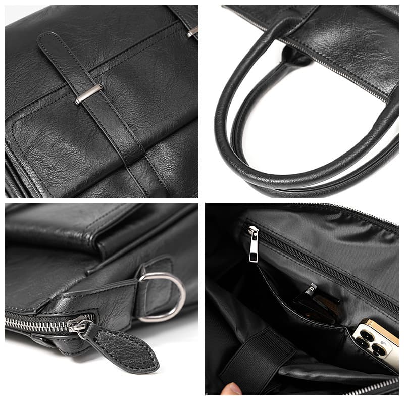 2025 New Business Casual Briefcase Simple Shoulder Crossbody Bag Casual Portable Trendy Men's Computer Bag 5