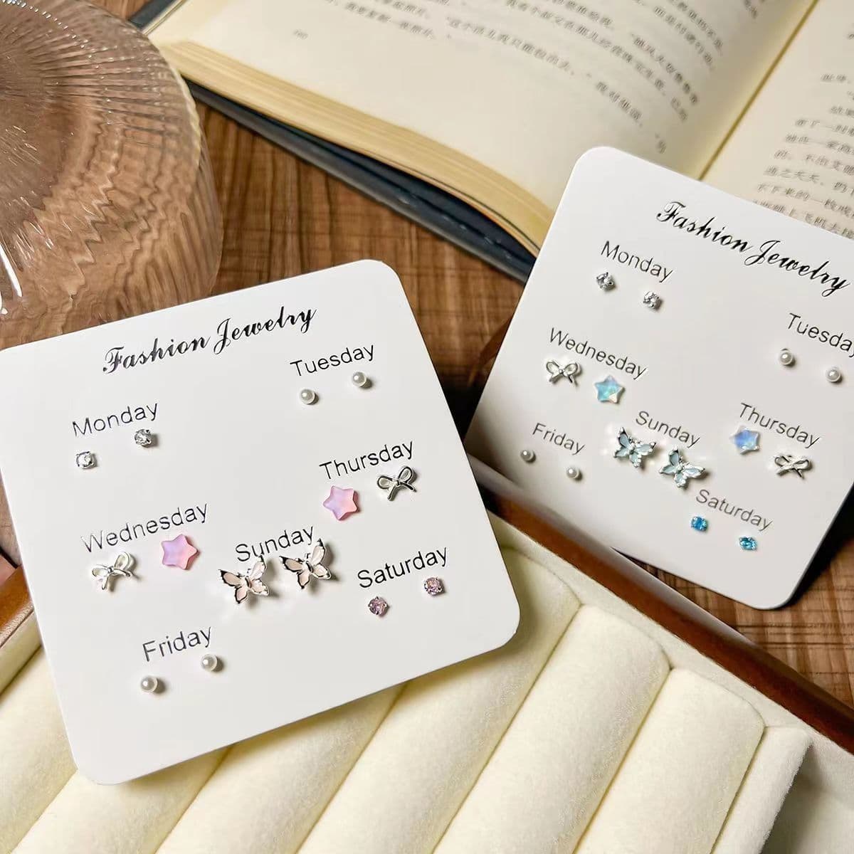 Sweet cool ins forest style small fresh cute sweet little butterfly earrings elegant small temperament simple versatile earrings