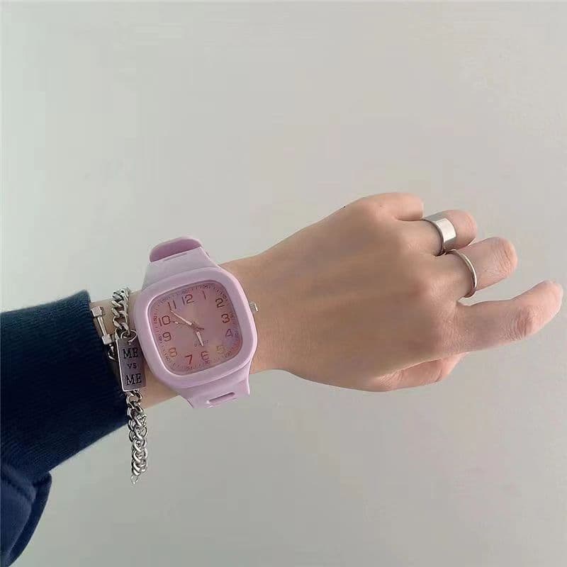 Student popular high-looking square watch ins college style fashion watch simple and trendy student men's and women's watch 7