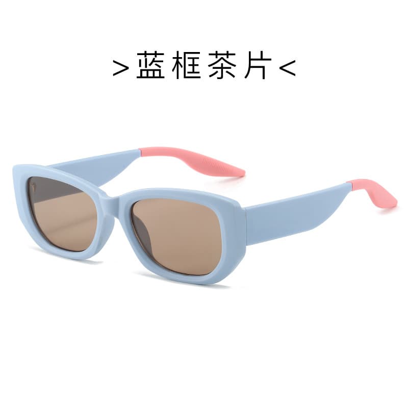 Y2K retro blue square sunglasses for women 2024 new dopamine style round face photo sunglasses high-end 6