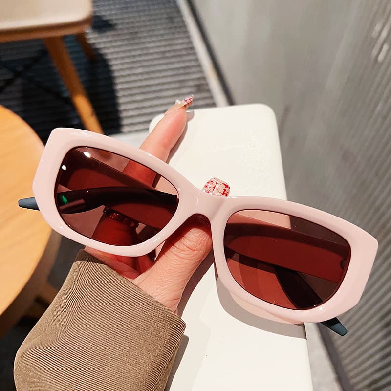 Y2K retro blue square sunglasses for women 2024 new dopamine style round face photo sunglasses high-end 7