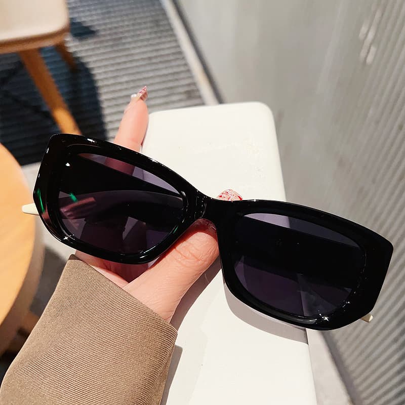 Y2K retro blue square sunglasses for women 2024 new dopamine style round face photo sunglasses high-end 9