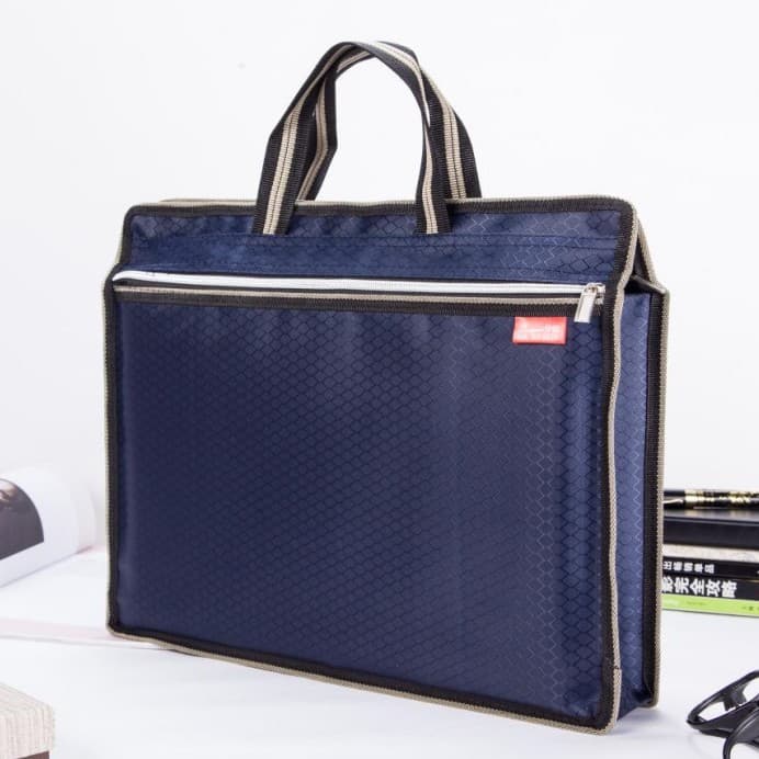 Portable business briefcase men's portable document bag zippered multi-layered portable document briefcase conference bag 4