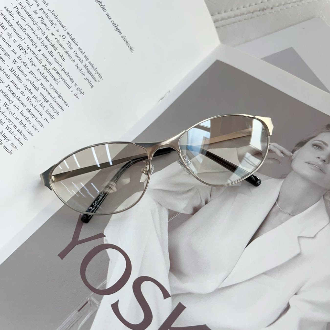 High-looking retro metal cat-eye sunglasses for women outdoor punk no-makeup artifact glasses frame Korean style men's sunglasses 9