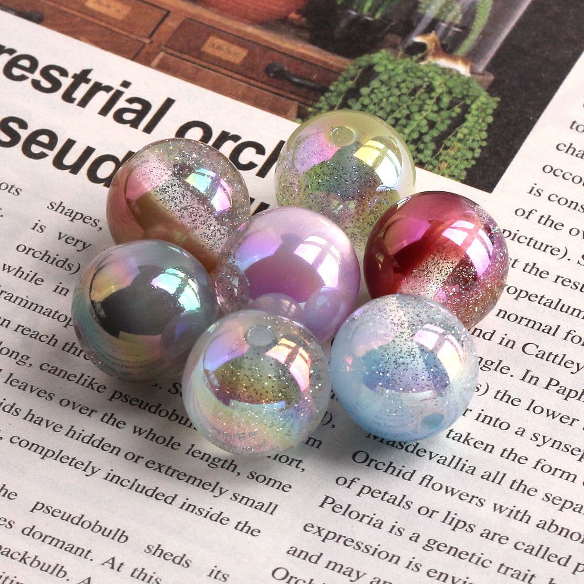Starry cat's eye UV plated perforated beads DIY mobile phone chain bracelet necklace earrings high-end accessories material 3