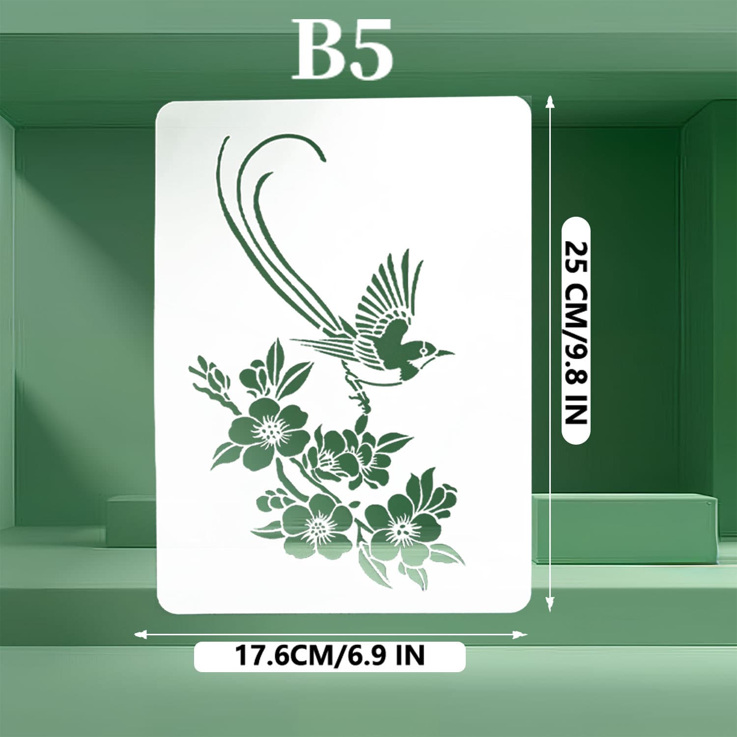 Cross-border flower and bird hollow template children's graffiti painting template student oil pastel board handwritten newspaper painting template wholesale 4