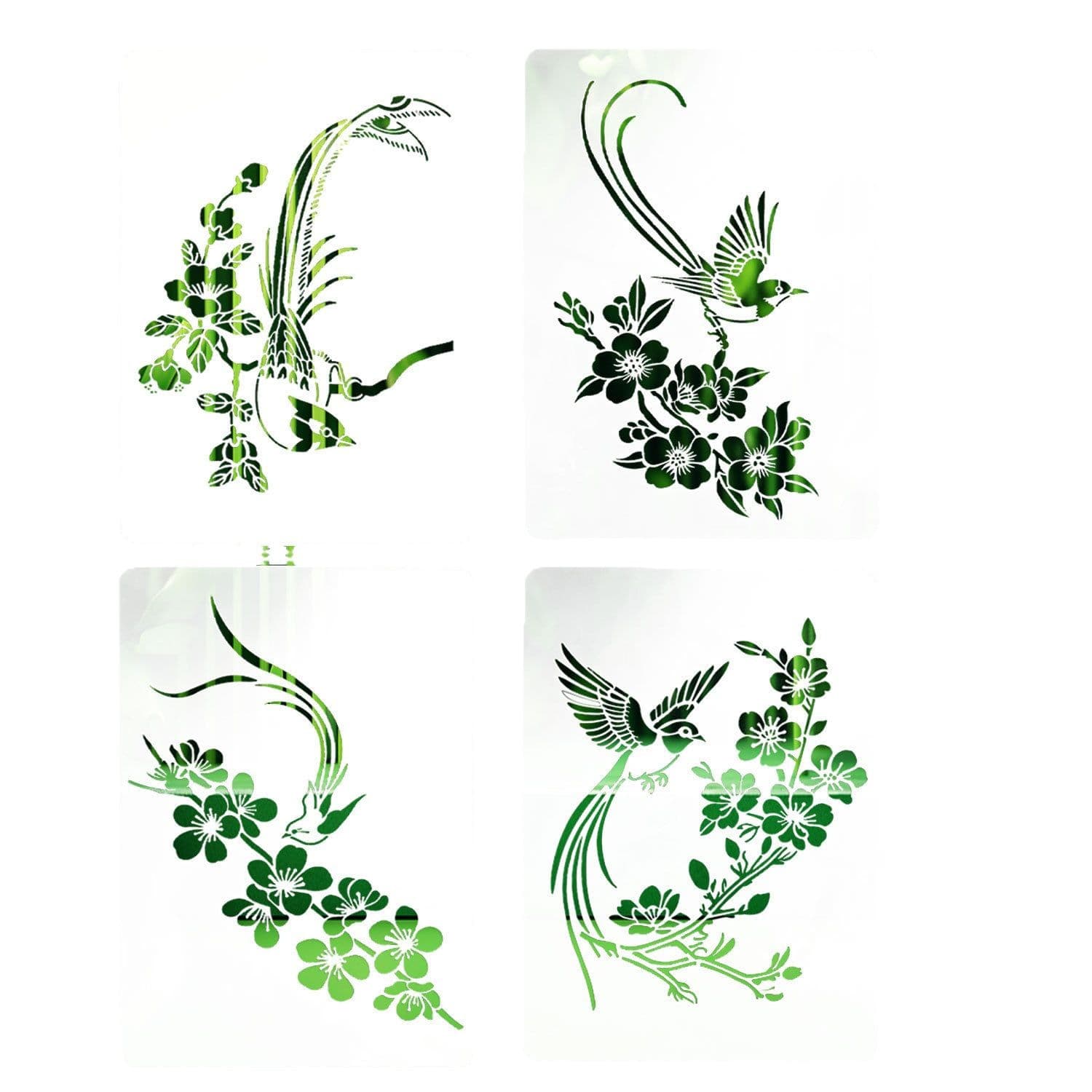 Cross-border flower and bird hollow template children's graffiti painting template student oil pastel board handwritten newspaper painting template wholesale 6