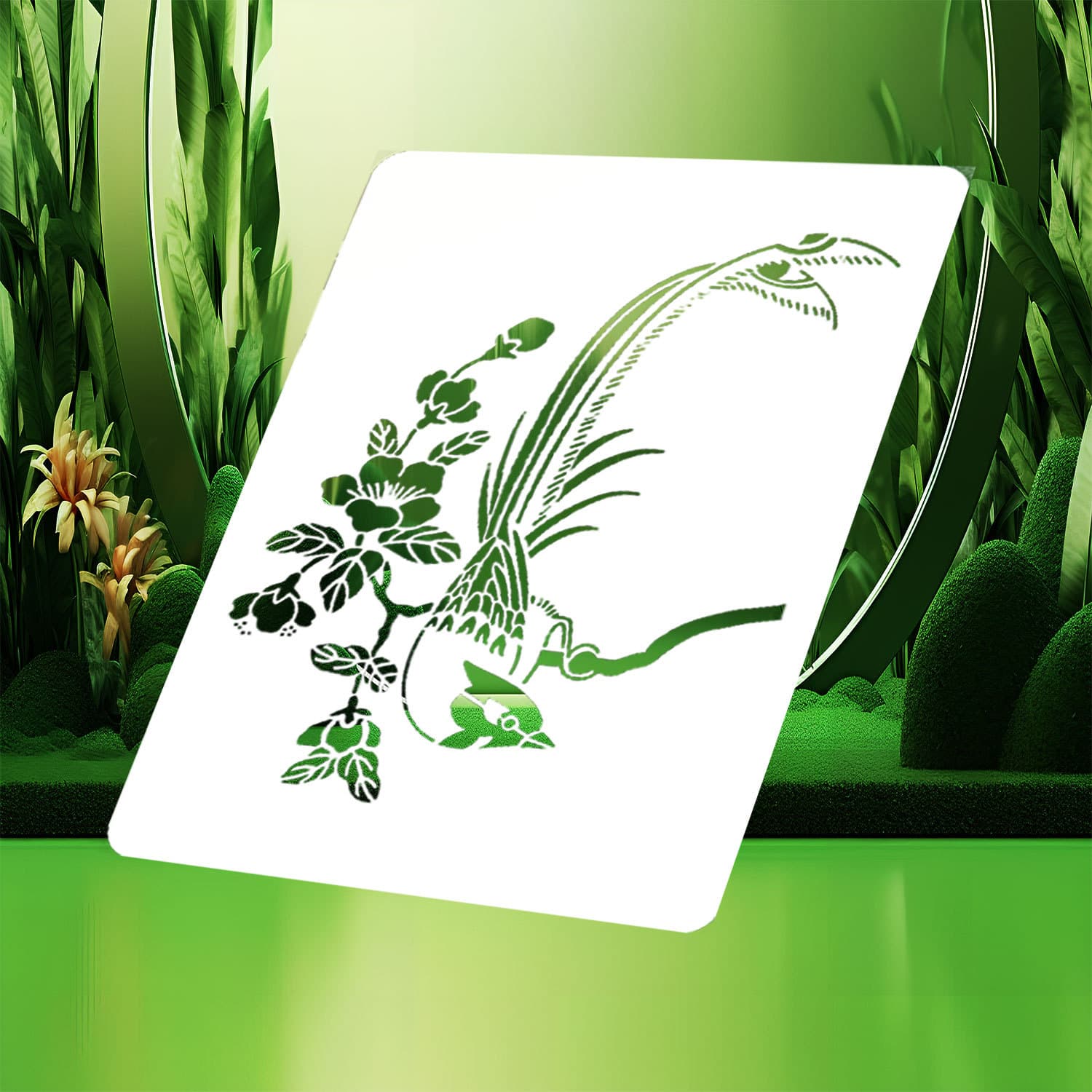 Cross-border flower and bird hollow template children's graffiti painting template student oil pastel board handwritten newspaper painting template wholesale 8