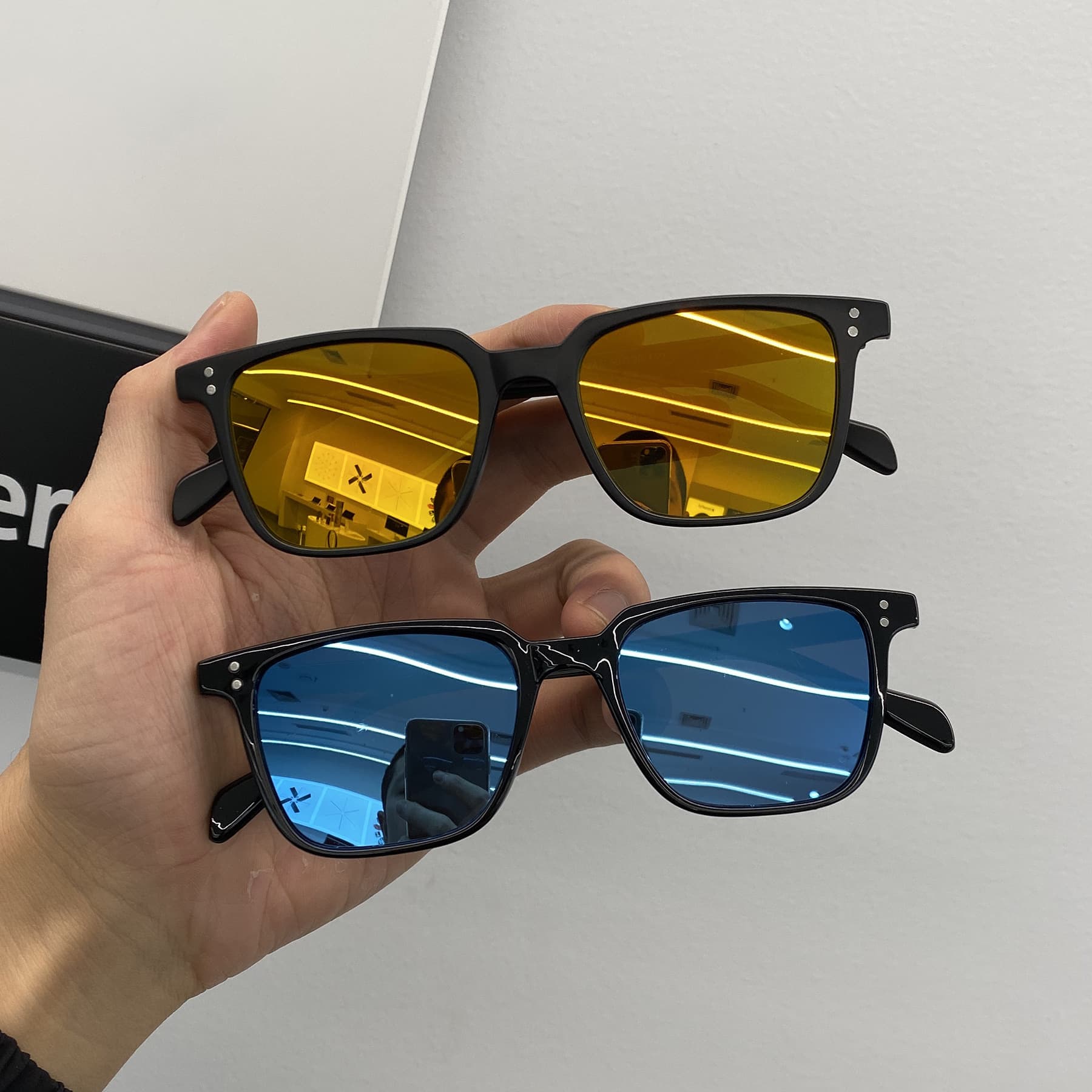 Small square frame sunglasses for women, fashionable personality, retro Korean version, new style sunglasses for women with round faces, internet celebrities without makeup, slimming tool 3
