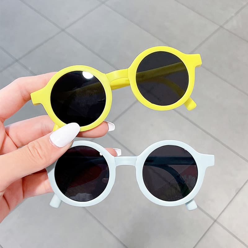 Spot new foldable children's sunglasses, sunglasses, summer sunshade, sun protection, boys and girls, cute baby glasses 5