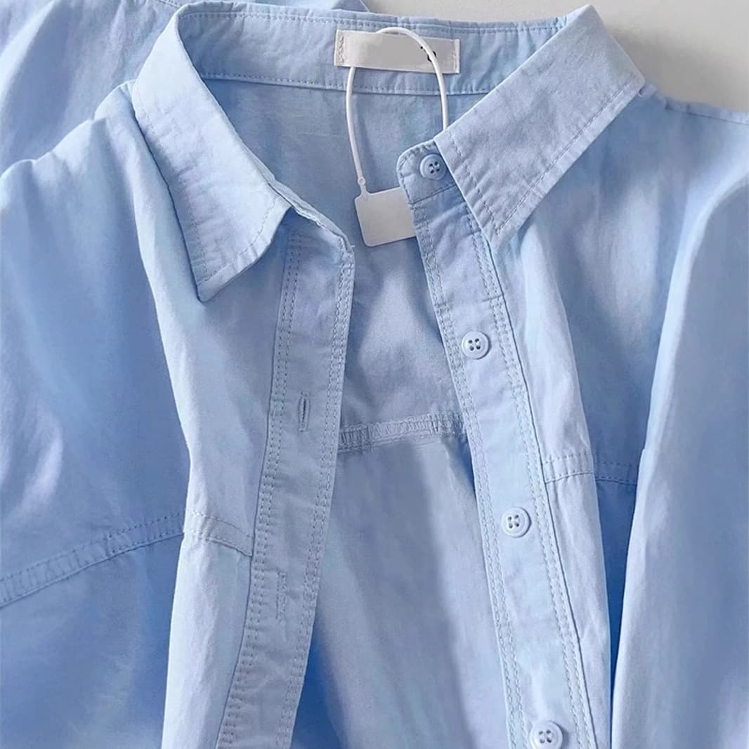 2025 New Dopamine Milk Yellow Pure Cotton Shirt Women's Summer Layer Loose Shirt Jacket Wear Outer Sun Protection 4
