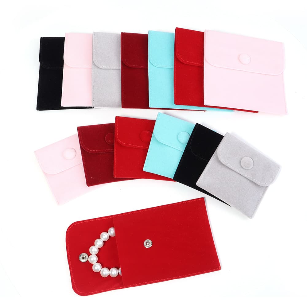 Velvet jewelry anti-oxidation snap bag ring necklace jewelry travel anti-scratch storage bag 2