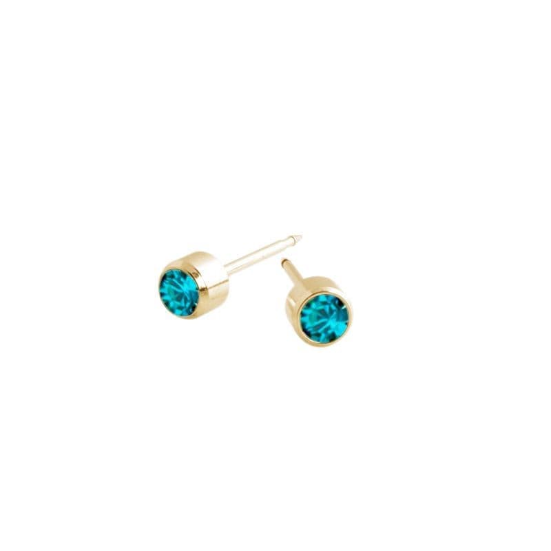 Stainless steel ear piercing gun nail monthly birthstone earrings simple diamond earrings birthday lucky stone ear bone nail 6