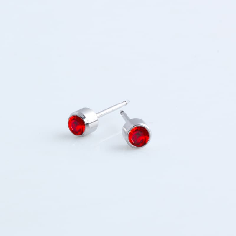 Stainless steel ear piercing gun nail monthly birthstone earrings simple diamond earrings birthday lucky stone ear bone nail 7