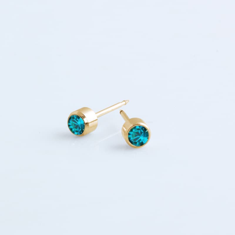 Stainless steel ear piercing gun nail monthly birthstone earrings simple diamond earrings birthday lucky stone ear bone nail 9