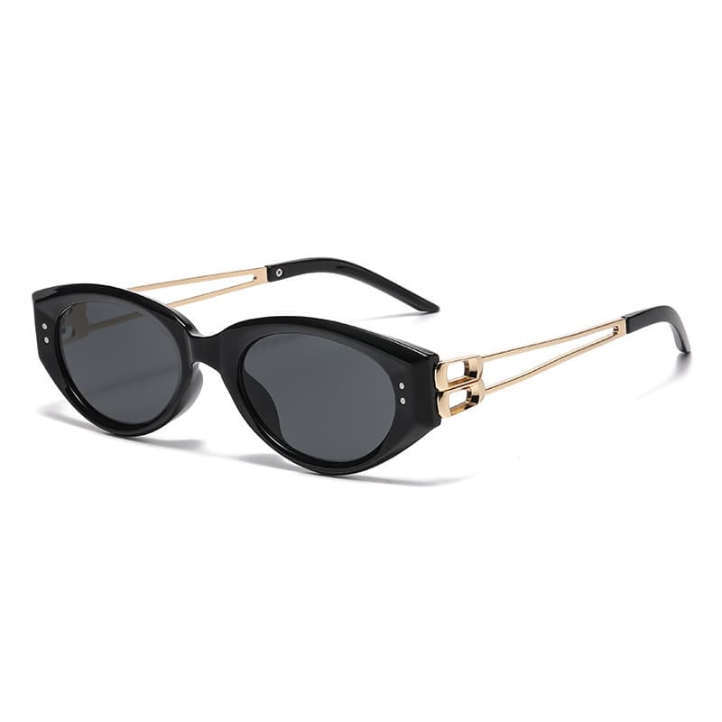 Jennie's same style 2025 new metal leg cat-eye sunglasses women's high-end fashion polarized sunglasses trend 6