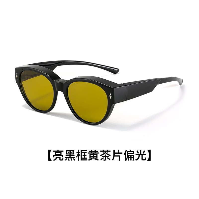 Cat-eye sunglasses can be worn with myopia glasses for women with square and round faces, clip-on glasses for driving, polarized sunglasses with UV protection 10