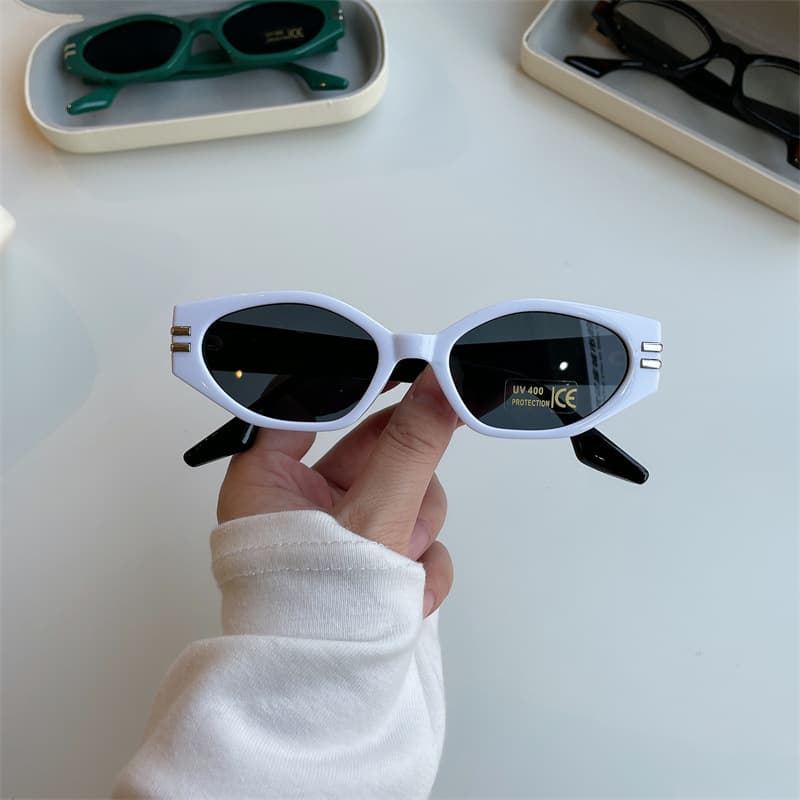 Children's Hong Kong style personalized street sunglasses for boys and girls, Korean style fashionable and versatile retro cat-eye irregular sunglasses 7