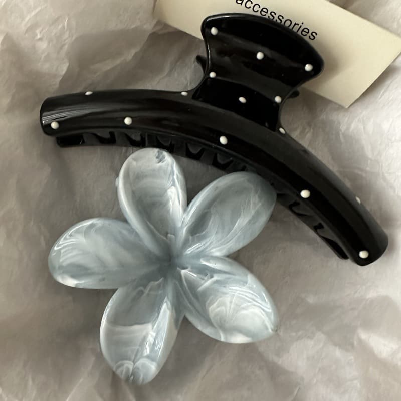Japanese high-end cute transparent white polka dot fashion multi-hair sweet volume large back head shark girl hairpin hair accessories 4