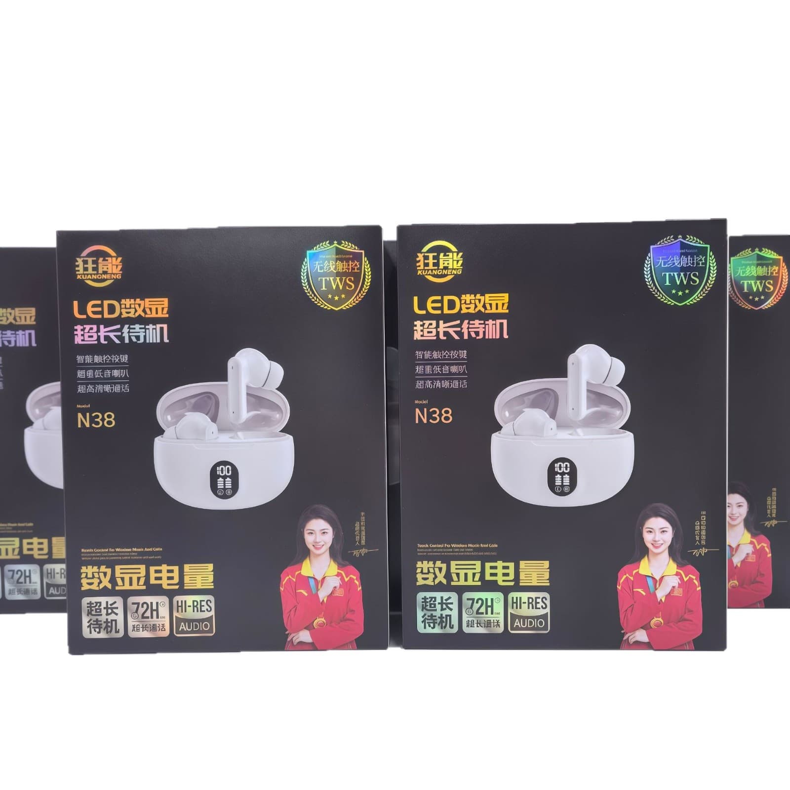 Kuangneng True Wireless New Bluetooth Headset Genuine HD Sound Quality In-Ear Intelligent Noise Canceling Sports Ultra-Long Battery Life 6