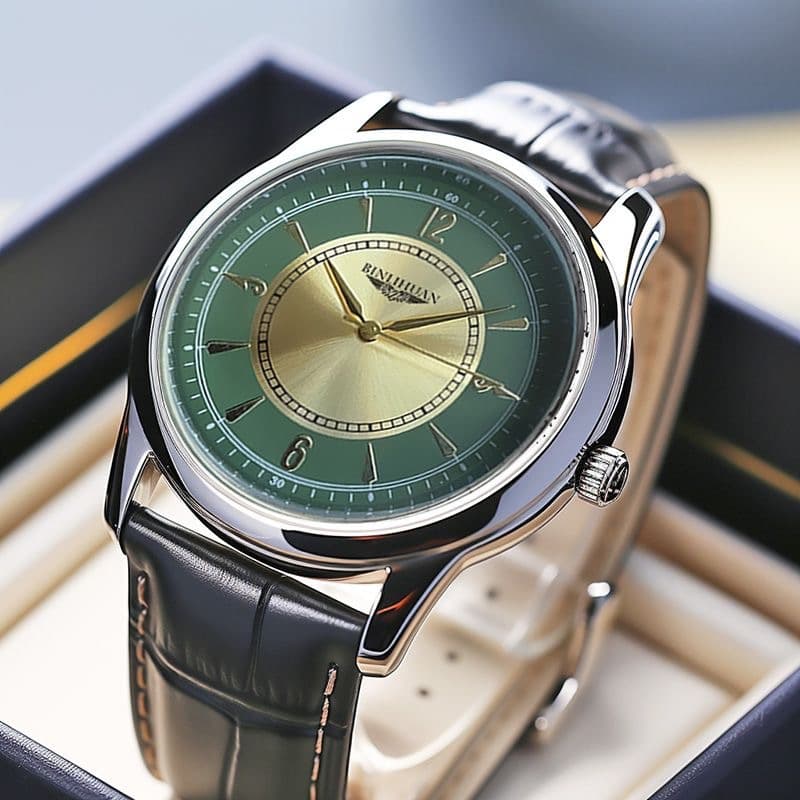 Popular fashion business belt simple men's watch men's casual retro dial student quartz watch wholesale 4