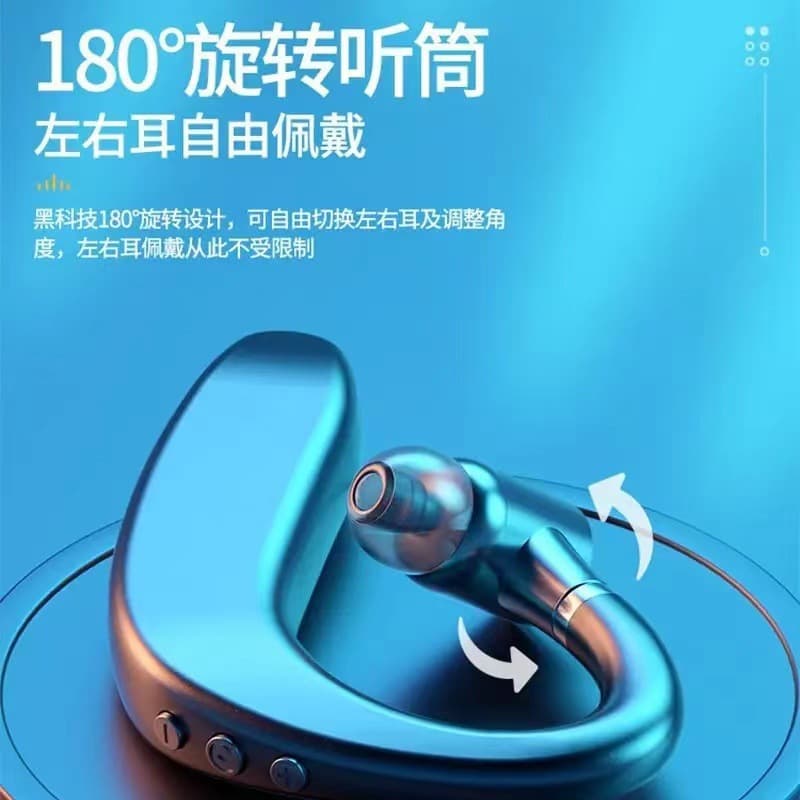 Bluetooth headset upgraded true wireless ear-hung type for business driving, sports, running, listening to Songtong, skin-friendly feel upgraded 5
