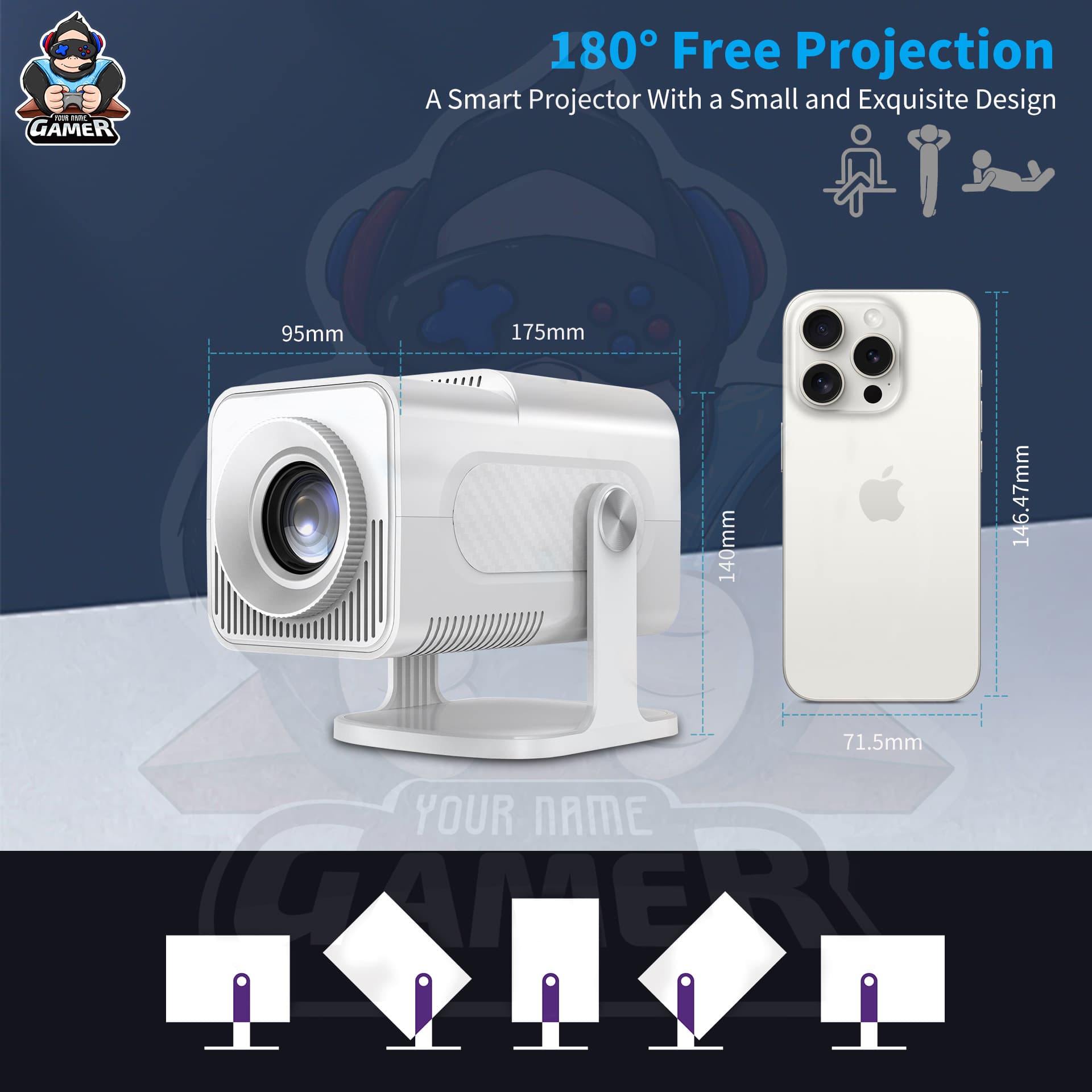 Amazon Best Selling Portable HCS350PRO Projector PSP Game Projector HD Mini Home Theater 3