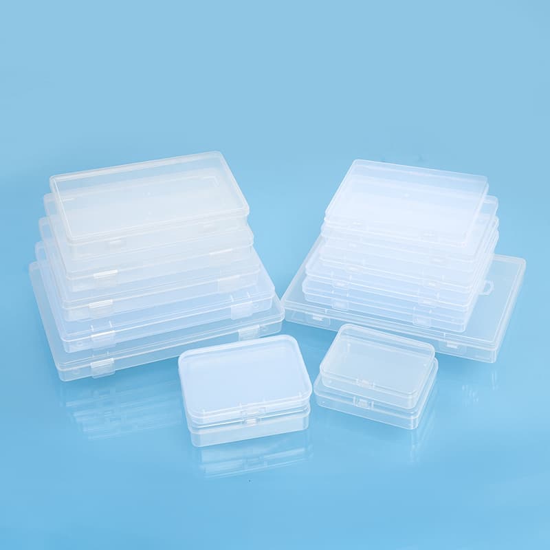 Transparent pp box rectangular parts tool storage box fishing gear jewelry packaging box card business card sorting plastic box