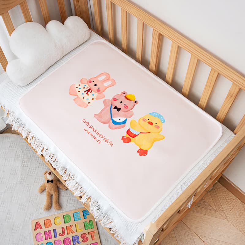 Baby diaper pad waterproof and machine washable diaper changing pad baby rocking blue stroller urine barrier cartoon pattern 4