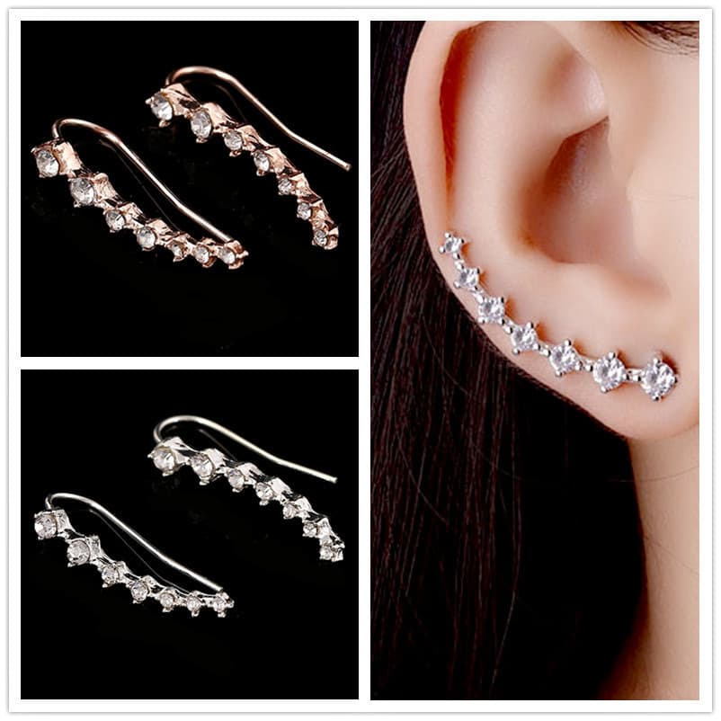 Cross-border Big Dipper zircon earrings, light luxury and high-end diamond earrings, caterpillar earrings, Yiwu jewelry wholesale 5