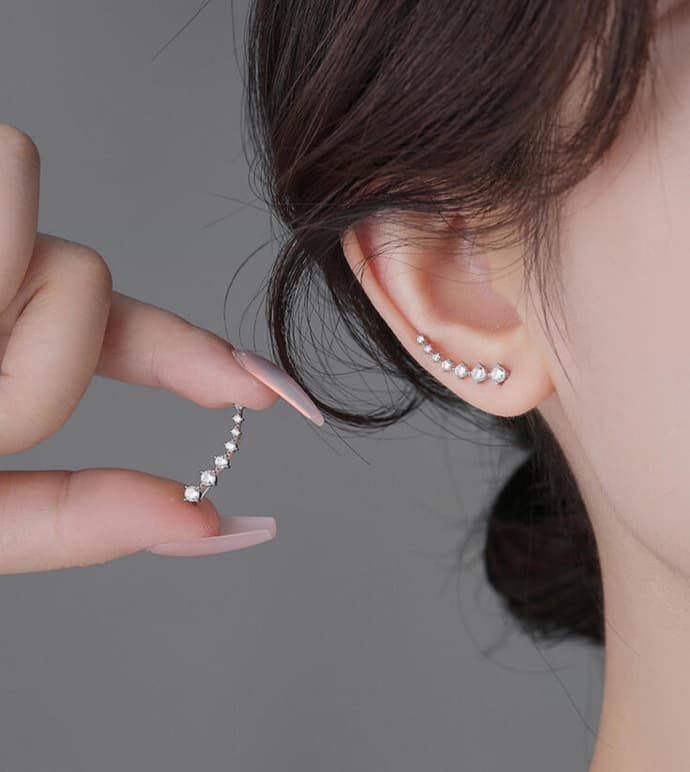 Cross-border Big Dipper zircon earrings, light luxury and high-end diamond earrings, caterpillar earrings, Yiwu jewelry wholesale 8